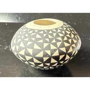 Teresa Jaquez Seed Jar 4" Hand Coiled and Painted